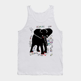 Black Elephant with Red Toenails Tank Top